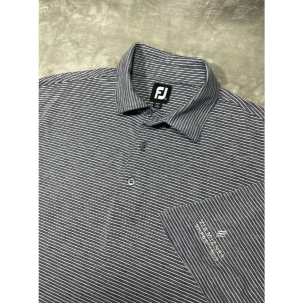 FootJoy Golf Polo Shirt Men XL Gray Stripes Short Sleeve Performance